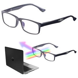 infactory Blue light filter glasses: eye-friendly screen glasses with blue light filter, 0 dioptres (screen glasses, blue light filter, computer glasses, blue light filter, gift men), black
