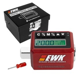 EWK 1/2-inch Drive Digital Torque Adapter 7.4–147.6 ft-lbs (10–200 Nm), Electronic Torque Wrench Adapter with LED Display and Buzzer Over Torque Alert for 1/2" Ratchets
