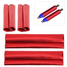 Kuuleyn 4-Piece RC Dust Cover, Shock Absorber Dust Cover, Damper Shock Absorber Sleeves, Fabric Shock Absorber, Dustproof Dust Cover, Protective Accessories for 1/10 RC Car (Red)