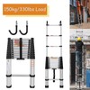 Telescoping Ladder 16.4ft Aluminum Extension Folding Ladder with 2 Hooks,