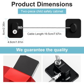 KELAV Fridge Lock, Set of 2 Key Locks, No Drilling Required for Cupboard/Drawer, Stainless Steel Alloy, for Freezer, Washing Machine, Window, Child Lock Drawers