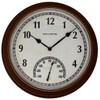 AcuRite 02368CAL: 13.5-Inch Indoor/Outdoor Round Analog Clock & Thermometer, All-Weather Frame, Copper Finish, Quartz Timekeeping