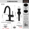 KENES Pull Down Bathroom Faucet with Sprayer, Matte Black Single