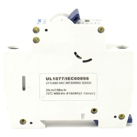 YC-1-1B with 6" Din Rail and 2 Screws Yuco Miniature Circuit Breaker B Curve 120/277/480VAC 115/220VDC (1 Pole, 1 Amp)