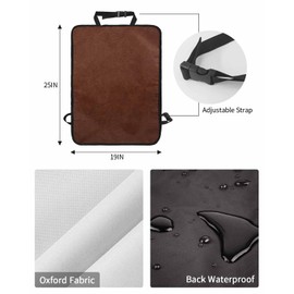 Zadaling 2 Pack Large Back Seat Kick Protector for Kids, Vintage Farmhouse Texture Brown Waterproof Dustproof Automotive Seat Back Covers Travel Accessories for Cars Trucks SUV