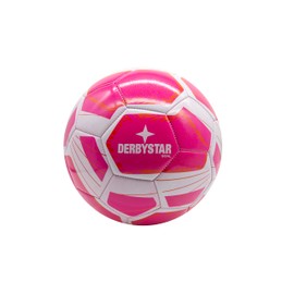 Derbystar Goal Fußball, Größe 5, Soft-PVC, in fünf farbenfrohen Designs, Maschinengenäht, 395-410g (Pink/Weiß)
