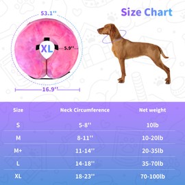 Dog Cone, Y-blue Dog Cone Collar Inflatable Dog Neck Collar Recovery E-Collar Alternative, Dog Donut Collar After Surgery for Dogs and Cats(Rose Purple, XL)