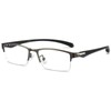 ANRRI Blue Light Glasses Men Half Round Rectangle Metal Frame