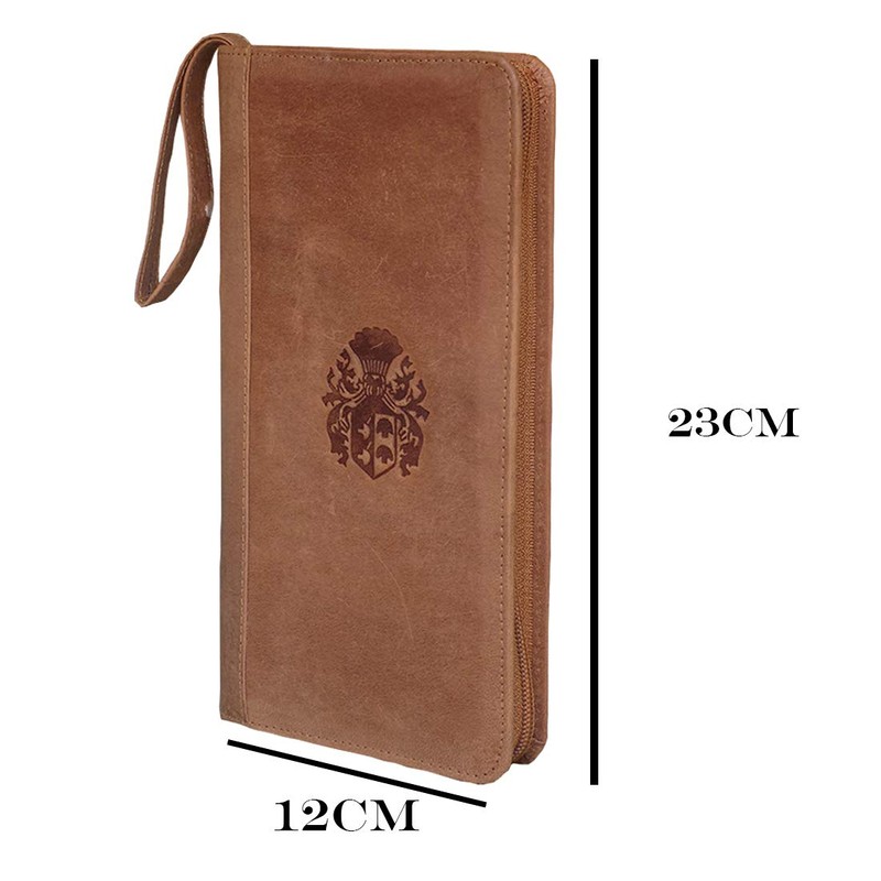 Style98 Unisex Leather Brown Passport Holder, Brown, M, Clutch