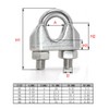 10 Pcs Stainless Steel Wire Rope Cable Clip Clamp 6mm