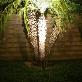 Lumina Lighting® 5W Landscape lighting 12V Landscape Lights Low Voltage Landscape Spotlights Warm White Waterproof Outdoor Replaceable LED Bulb for Garden, Lawn, Porch, Patio and Yard (Black) (2-Pack)