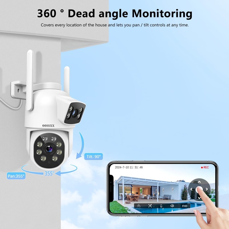 (2026 New) 4MP Dual Lens WiFi Security Camera System, 130°