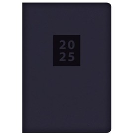 2025 Stylish Navy Textured Fabric Cover Pocket Diary Week to View Planner