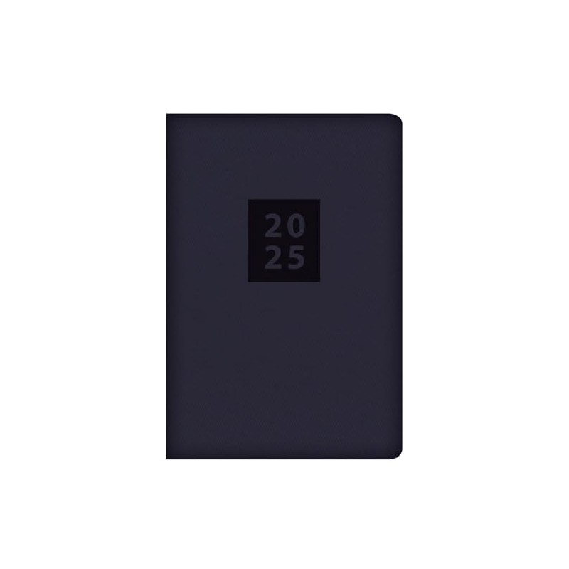 2025 Stylish Navy Textured Fabric Cover Pocket Diary Week to