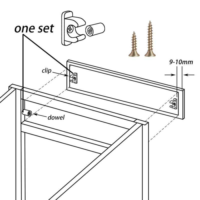 False Front Cabinet Clips, Hosrnovo 4 Pairs with Screws Reinforced