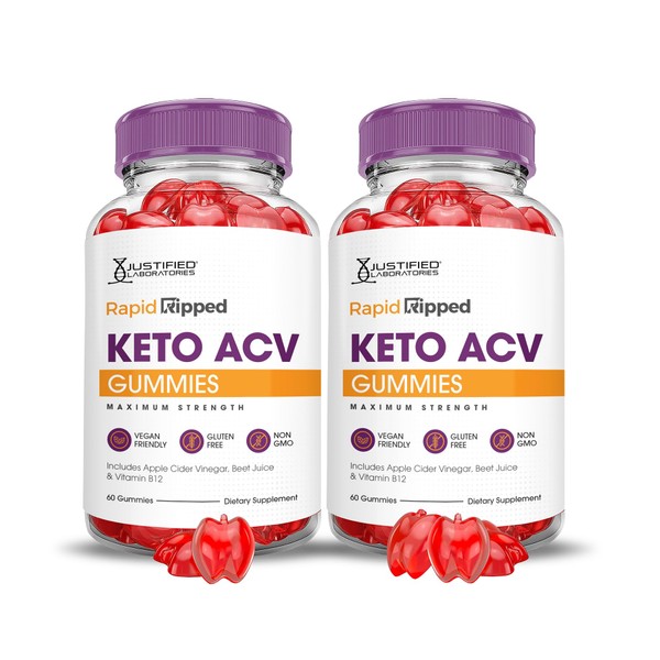 (2 Pack) Rapid Ripped Keto ACV Gummies Advanced Formula 1000MG
