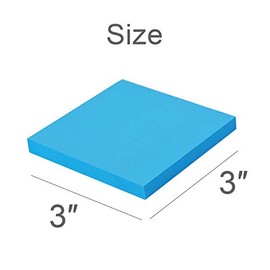 Paquete de 8 notas adhesivas de 3 x 3 pulgadas, almohadillas autoadhesivas de colores brillantes, fáciles de usar para el hogar, oficina, cuaderno, 8 