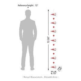 Glitzhome Fabric Christmas Gnome Garland Gnome Banners Christmas Holiday Party Hanging Decorations for Home Fireplace Office Windows Table Wall Christmas Tree, 6 Feet Red and White