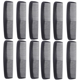 12 Pieces Quality Pocket Hair Comb & Mustache Combs for Hairdressing Comb Heat Resistant Barber Comb (Black)