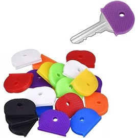 24Pcs Rubber Keycaps Silicone Key Identifier Caps Coloured Key Covers,Half Round Key Covertag Key Handle, Round Key Handle Resistant and Professional Key Cabinets Commercial Access Control