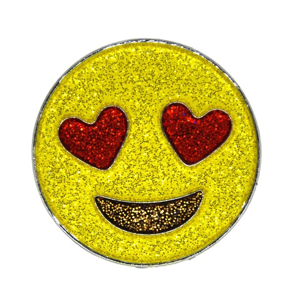 Navika Emoji Love Glitzy Ball Marker with Magnetic Hat Clip