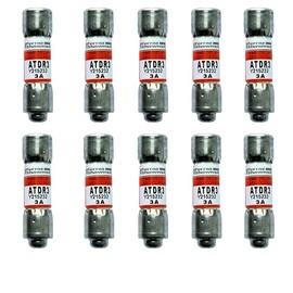 10-Pack New ATDR3 ATDR-3 ATDR-3A 600Vac Time Delay Class CC Fuse，ATDR-3A Cartridge Time-Delay Fuse