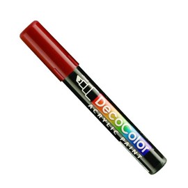 UCHIDA 315-C-28 Marvy Deco Color Chisel Tip Acrylic Paint Marker, English Red