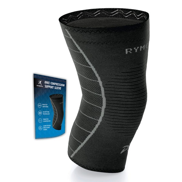 Knee Support Sleeve for Women and Men (Black) (Single Wrap)