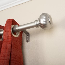 Decopolitan 1" Twist Knob Curtain Rod, 18 to 36 Inches, Antique Silver