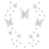 BBTO 36 Pieces DIY Mirror Butterfly Combination 3D Mirror Wall