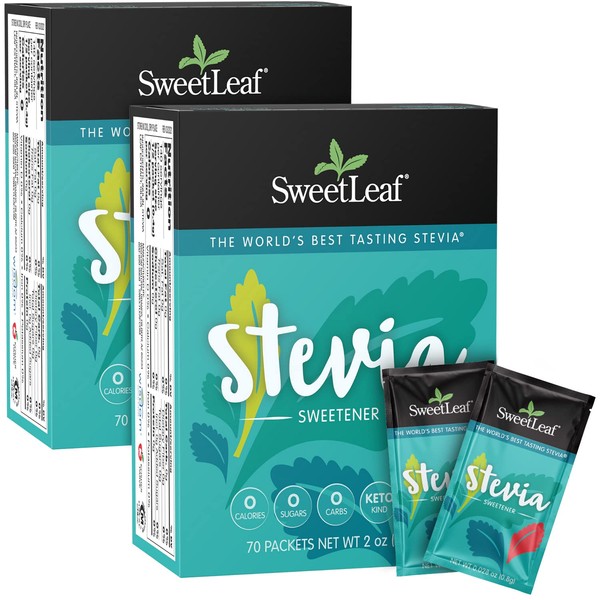 Sweetleaf Stevia - Edulcorante (70 piezas), 70 Count (Pack of 2)