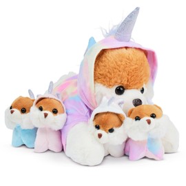 PixieCrush Dog Stuffed Animals - Bernese Mommy with 4 Puppies in Her Tummy - Huggable and Fluffy Dog Plushies for Imaginative Play - Plush Toys Suitable for Kids 3 Years Old and Above - 5" x 10" x 8"