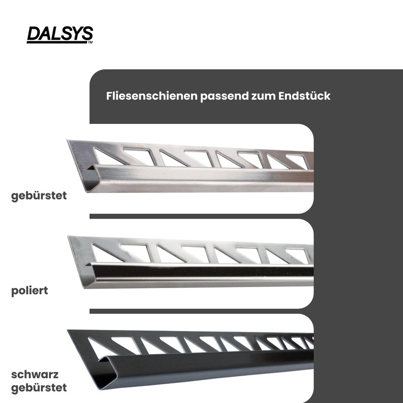 Dalsys End Piece Square Profile 10 mm Black Brushed Stainless