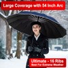 Ultimate Windproof Inverted Travel Umbrella 16 Rib with Reflective Edges,