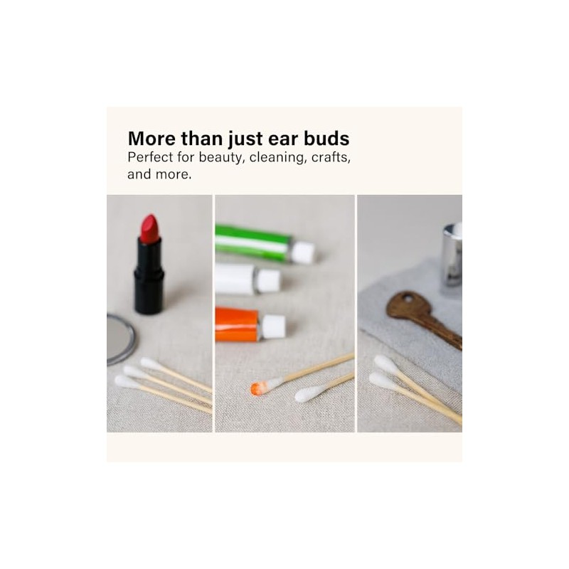 200 Pcs Bamboo Cotton Buds Eco Friendly Biodegradable Swabs with
