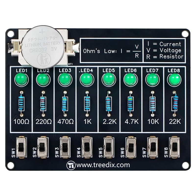 Treedix Soldering Practice Kit Learning Current and Resistance Relationship LED