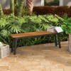 COSTWAY Indoor Outdoor Folding Acacia Wood Dining Benches Rectangular Camping