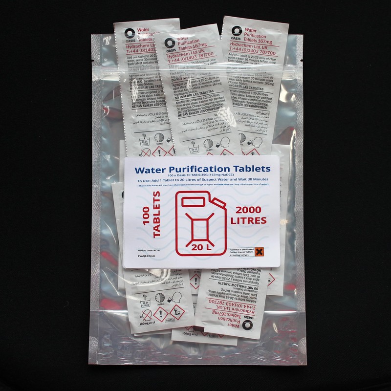 Oasis Water Purification Tablets Each Tablet Treats 20 Litres of