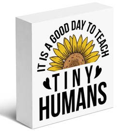 Teacher Wooden Box Sign, It’s A Good Day to Teach Tiny Humans, Desk Table Shelf Decoration, Back to School Decor, Teacher's Day, Thanksgiving, Christmas Gifts.(041)