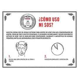 Crema para ACNÉ SOS ideal para brotes de acné, 100 de ingredientes naturales, sin químicos con concentración de azufre, óxido de zinc, lemongrass,... 