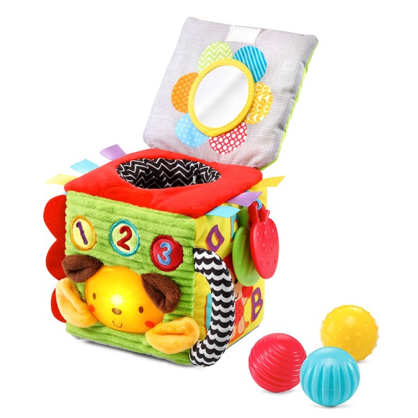 VTech Interactive Cube Sensory Toy for Babies with Various Materials - French Version