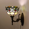HWDFEI Tiffany Sconce Lamp Stained Glass Wall Lamp,8X10.5X11 Inch Plug
