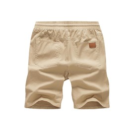 Jmierr Men's Summer Chino Shorts, Cotton, Elastic Waist, with Pockets, B Khaki