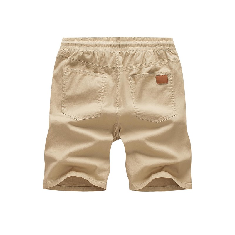 Jmierr Men's Summer Chino Shorts, Cotton, Elastic Waist, with Pockets,