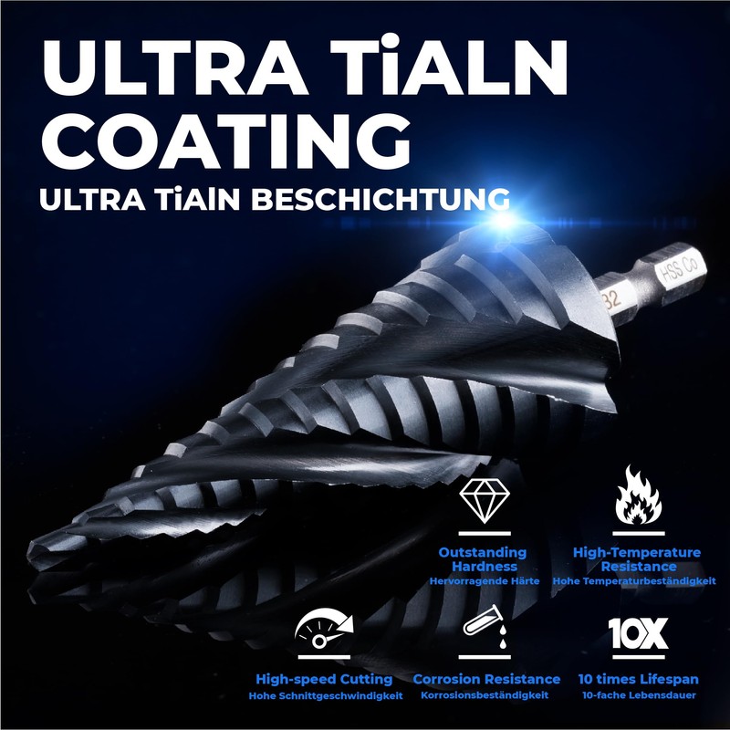 toolant® Cobalt HSS Step Drill [6.35 mm Shank] - Diameter