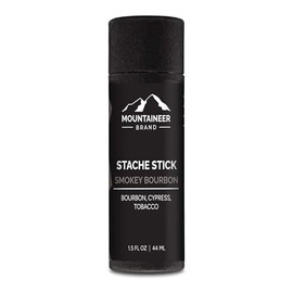 Mountaineer Stache Stick | Firm Mustache Wax for Men | Clear Moustache and Beard Wax | Strong Hold Without Added Weight | Classic Masculine Scent | Adds Shape and Style | Smokey Bourbon