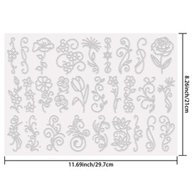 SUPERDANT 28PCS Flowers Iron on Rhinestones Transfer Bling Glass Swirl Vines Rhinestone Decals DIY Crystal Hotfix Transfer Stickers Crystal for T-Shirt Clothing Bags Hats Jeans Decor Gifts