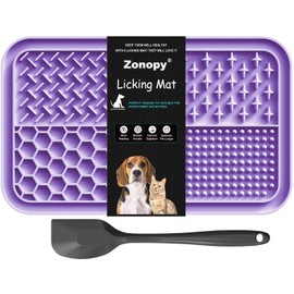 Zonopy Licking Mat for Dogs & Cats with Suction Cups, 1 Pack Dog Slow Feeder Lick Pat for Anxiety Relief, Dog Toys Feeding Mat for Butter Yogurt Peanut, Pets Bathing Training Grooming Mat