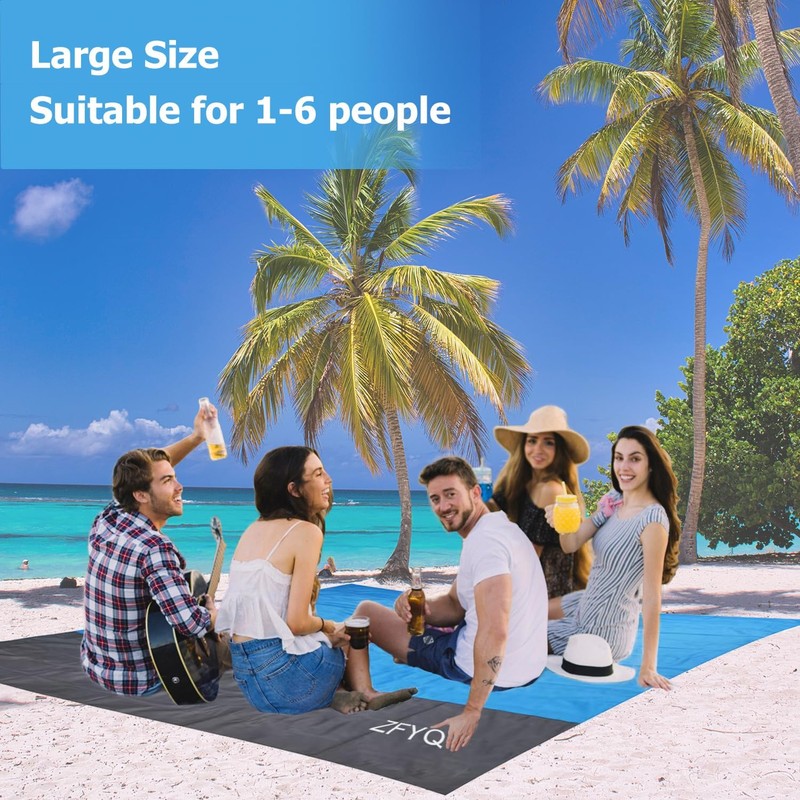 ZFYQ Beach Blanket, 200 x 210 cm Picnic Blanket with
