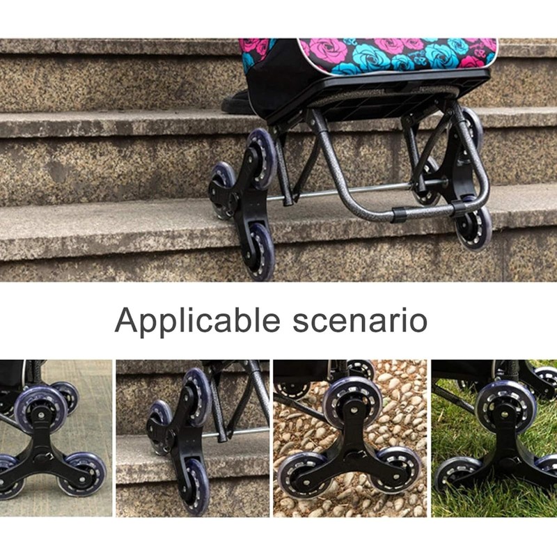 2pcs Shopping Cart Stair Climbing Triangle Replacement Casters - Grocery